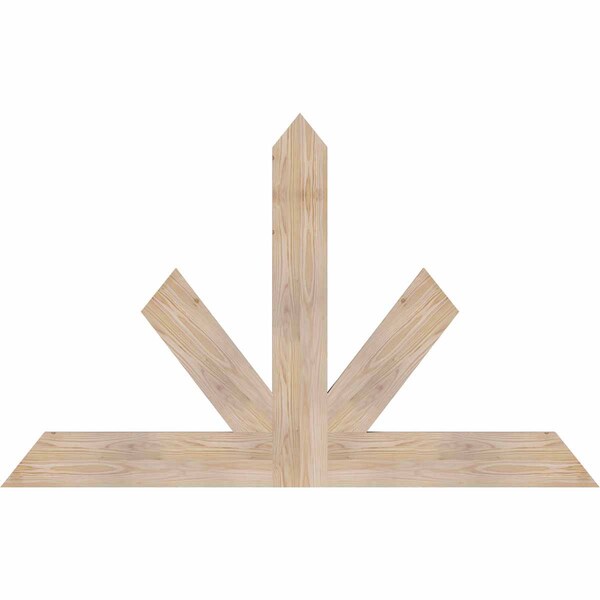 Ekena Millwork Saratoga Smooth Timber Gable Bracket, Douglas Fir, 60"W x 38"H x 1 1/2"D x 5 1/2"F, 15/12 Pitch GBW060X38X0206SAR00SDF - main